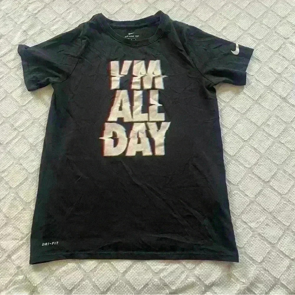 Nike Other - Boys Nike T-shirt youth M Athletic Cut Black Dri-fit breathable “I’m All Day”